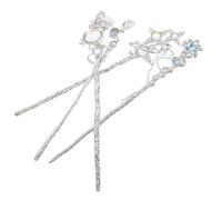 Uonlytech 4 Stück Chinesische Haarschmuck Haarnadeln aus Legierung mit Stern und Mondanhängern Vintage Haarstäbe für Vielseitiges Styling und Elegante Quastenbewegung bei Festlichen