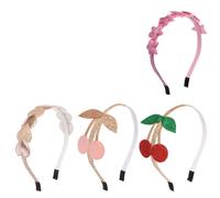 Uonlytech 4 Stück Party Haarreif mit Kirsch und Sternform Leichtes Haarschmuck aus Vliesstoff für Kinder Kreative und Dekorative Kopfbedeckungen für Cosplay Zufällige Farbe Zufälliger Stil