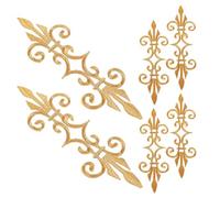 Uonlytech 6 Stück Goldene und Silberne Lange Blumenstickerei Applikationen zum Aufbügeln für Vintage Kleidung und Bühnenkostüme aus Gewebe und Stickgarn