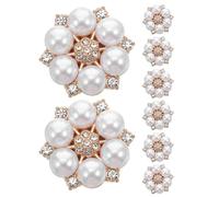 Uonlytech 8 Manschettenknöpfe für Damen und Herren - Strassknopf-Abdeckungen für Hemden, Blusen und Smokings - Abnehmbarer Schmuck mit Imitationsperlen, geeignet für Hochzeiten, Business und