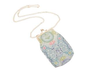 Uonlytech Bestickte Vintage Münzgeldbörse mit Abnehmbarer Kette 110cm Kleine Ethno Umhängetasche für Damen Gestepptes Kleiner Portemonnaie für Konzerte Shopping und Sommerausflüge