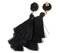 Uonlytech Boho Ohrhänger Damen Quasten Ohrringe Schwarz Statement Schmuck Leicht Tragen Modische Hängend Elegant Alltag Dating