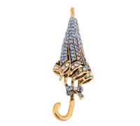 Uonlytech Elegante Regenschirmbrosche für Damen aus Zinklegierung mit Strass Vielseitige Anstecknadel für Kleidung und Casual Wear Einzigartiges Design in Blau