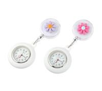 Uonlytech Kleine Gänseblümchen Krankenschwester Taschenuhr Aus Silikon Weiches Gehäuse Dekorative Still Brustuhr Für Medizinisches Personal Und Pflegeeinsatz
