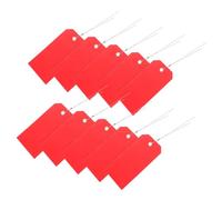 Uonlytech Kofferanhänger Identifikatoren aus Beschreibbarem PVC mit Eisendraht 100 Stück Rote Versandetiketten Wiederverwendbar Geeignet für Pflanzen Undventarkennzeichnung Farmen