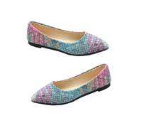 Uonlytech Spitze Flache Damenschuhe mit Flachem Absatz Atmungsaktiv Leicht Ausziehen für Alltag Büro und Freizeit Geeignet Modische Loafers in Blau