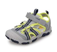 UOVO Jungen Sandalen Trekking Wandern Kinder Sandalen Outdoor Geschlossene Zehe Sandalen Sportliche Sommerschuhe Grau 25