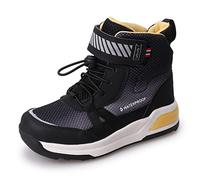 UOVO Jungen Winterstiefel Herbst/Winter wasserdichtes Obermaterial rutschfeste Schneestiefel & Kinder Outdoor-Stiefel mit Klettverschluss Schwarzverlauf Gr.34