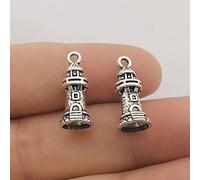UPCOT 10 Stück Charms Schloss Leuchtturm 20x9mm Machen Anhänger Fit Vintage Tibetisch Silber Farbe DIY Handmade-Standard
