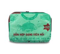 Upcycling Deluxe Laptophülle Sleeve Krob 13" (34 x 24 cm) aus Zement-/ Fischfutter-/ Reissack