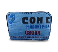 Upcycling Deluxe Laptophülle Sleeve Krob 13" (34 x 24 cm) aus Zement-/ Fischfutter-/ Reissack