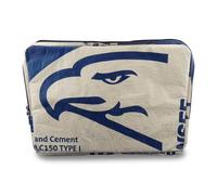 Upcycling Deluxe Laptophülle Sleeve Krob 15" (37 x 26 cm) aus Zement-/ Fischfutter-/ Reissack