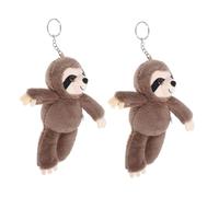 UPKOCH 2 Stück-Pack Plüschige Faultier Schlüsselanhänger Für Kinder Weiche Ebene Deko Rucksackanhänger Jungen Mädchen Detailreiches Leichtes Accessoire