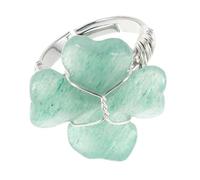 UPKOCH Kristallklee-Ring für Damen - Einzigartiger Glücksbringer-Schmuck mit vierblättrigem Kleeblatt - Fingerring als Geschenk zum Geburtstag, Jahrestag oder Valentinstag