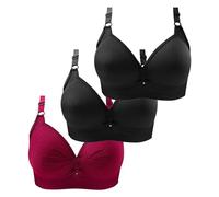 UPOI 3er-Pack Sport-BHS für Damen, Ohne Bügel Push-up-Komfort-BH Einfarbig Nahtlos Schlaf-BH-Oberteil in Übergröße für den Alltag