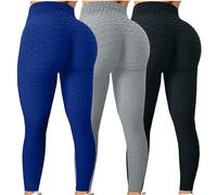 UPOI 3er Pack Sport Leggings Damen High Waist Boom Booty Scrunch Butt Leggings Push Up Boot Yogahose Leggins Blickdicht Hosen Sportleggins Yoga Laufhose Bauchweg Sporthose Freizeithose Jogginghose