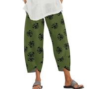 UPOI Hose Damen Leinen Sommerhose Casual Leichte Baumwolle Leinenhose Stoffhose Bequeme Luftige Freizeithose Strandhose Mit Taschen Sommer Freizeit Lang Hose