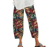 UPOI Hose Damen Leinen Sommerhose Casual Leichte Baumwolle Leinenhose Stoffhose Bequeme Luftige Freizeithose Strandhose Mit Taschen Sommer Freizeit Lang Hose