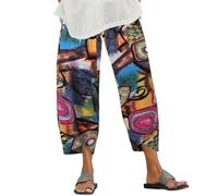 UPOI Hose Damen Leinen Sommerhose Casual Leichte Baumwolle Leinenhose Stoffhose Bequeme Luftige Freizeithose Strandhose Mit Taschen Sommer Freizeit Lang Hose