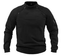 UPOI Men's Tactical Fleece Pullover Jacket Army Combat Sweatshirt Military Athletic Sport Jumper Tops Windproof Pullover Leisure Zip Top Without Hood
