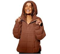 UPOI Übergroße Pufferjacke für Damen mit Kapuze Leicht Steppjacken, Langärmelig Kapuzenpullover Gepolsterter Daunenmantel Quilted Pullover Puffer Jacket Coat Outwear