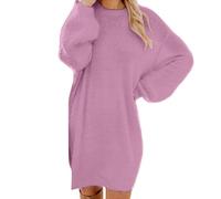 UPOI Women's Long Jumper Oversize Sweatshirt Dress Loose Long Sleeve Winter Dress with Bat Warm Jumper Dress Beautiful Sweaters Casual Round Neck Elegant Pullover Fashionable Shirt Dress