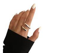 Uposao Damen Ring Vintage 925 Sterlingsilber Irregulär Wickelring Verstellbarer Öffnung Fingerring Punk Ring Knoten Band Ring Geburtstagsgeschenk für Damen Mädchen Finger Schmuck