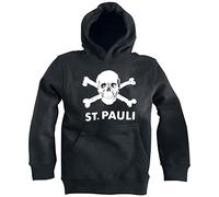 Upsolut Merchandising FC St. Pauli Totenkopf Hoodie Schwarz - Unisex - Kinder, Größe:164