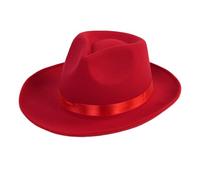UPSTORE Fedora-Hut mit breiter Krempe und Satinband, weicher Filz, Panama-Hut für Damen und Herren