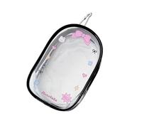 Uqezagpa Cartoon-PVC-Aufbewahrungstaschen für Kinder, Teenager, Zubehör, Organizer, Schlüsselanhänger, dekorativer Schlüsselanhänger, kompakte Handy-Zubehörtasche, Schwarze Schleife, Mass Beauty