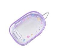 Uqezagpa Cartoon-PVC-Aufbewahrungstaschen für Kinder, Teenager, Zubehör, Organizer, Schlüsselanhänger, dekorativer Schlüsselanhänger, kompakte Handy-Zubehörtasche, Violette Sterne, Mass Beauty