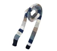 Uqezagpa Damenschal, Colorblocks, gestreifter Schal, weich, bequem, für Herbst und Winter, bequem, 4, 10*180CM