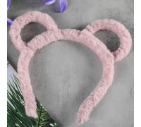 Uqezagpa Dickes Plüsch-Stirnband für Damen im koreanischen Winter, rund, Mäuse, Bärenohren, Bonbonfarben, Make-up, Metall-Bandana