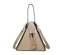 Uqezagpa Dreieckige Tragetasche aus PU-Leder für geräumige Handtasche, Schultertasche, Umhängetasche, Dreieckstasche, khaki