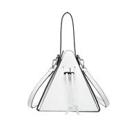Uqezagpa Dreieckige Tragetasche aus PU-Leder für geräumige Handtasche, Schultertasche, Umhängetasche, Dreieckstasche, weiß