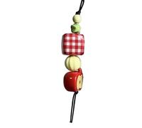 Uqezagpa Eleganter geflochtener Charm-Anhänger für Taschen, 3D-Fruchtform, Ringe, tragbare Taschendekoration, modisches Handtaschen-Zubehör, geflochtenes Schlüsselanhänger-Zubehör