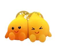 Uqezagpa Kleiner Flammenmann-Halter, Taschenanhänger, Zubehör zum Aufhängen, PVC-Texturringe, perfekt für Tasche oder Dekoration, einzigartiger Schlüsselanhänger für Paare, Ein Paar Little Fm, One