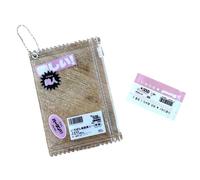 Uqezagpa Koreanisch inspirierte transparente Süßigkeiten-Hülle mit Reißverschluss, Schlüsselanhänger, Kartenhalter, Taschenanhänger, Zubehör, kleine Fotokarte, Farbe 4, 12*8.2cm