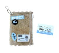 Uqezagpa Koreanisch inspirierte transparente Süßigkeiten-Hülle mit Reißverschluss, Schlüsselanhänger, Kartenhalter, Taschenanhänger, Zubehör, kleine Fotokarte, hellblau, 12*8.2cm