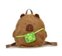 Uqezagpa Kreativer Tier-Rucksack für Mädchen, lässig, große Kapazität, Plüsch, Studenten-Rucksäcke, weicher Rucksack für Schule und Reisen, große Kapazität, Büchertasche, braun, big size