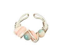 Uqezagpa Minimalistische, verschlungene Steinringe, inspirierter Fingerschmuck, zarte verstellbare Passform für jeden Anlass, modisches Statement, One Size, Wie beschrieben, Wie beschrieben