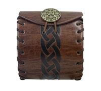 Uqezagpa Mittelalterliche Münzbörse Cosplay Münzbeutel Renaissancen Gürteltasche PU Leder Würfel Tasche Kleingeld Geldbörse Kleine Tasche, braun, 8x9.5cm