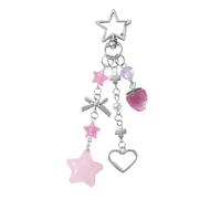 Uqezagpa Mode Schlüsselanhänger Für Frauen Bögen Stern Herz Auto Ringe Taschenanhänger Zubehör Rucksack Geldbörse Valentinstag Geschenke Autoschlüsselringe Frauen