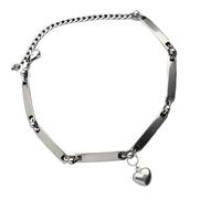 Uqezagpa Mutinous Anmutige Gothic-Herz-Anhänger, Halskette, robuste Edelstahlkette, Schmuck für Frauen, Gothic-Herz-Halskette, Punk-Stil