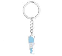 Uqezagpa Schlüsselanhänger-Zubehör, Argentinien-Karte, Flagge, Schlüsselanhänger, Edelstahl, Argentinien, Erinnerungen, Schmuck, Schlüsselanhänger, Geschenke für Damen und Herren, silber