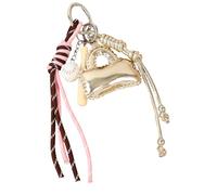 Uqezagpa Schöner Taschenanhänger, Schlüsselanhänger, Ballschläger, geflochtenes Seil, Schlüsselanhänger für Rucksack, Geldbörse, Handtasche, Dekoration, Zubehör, gold