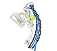 Uqezagpa Schöner Taschenanhänger, Schlüsselanhänger, Ballschläger, geflochtenes Seil, Schlüsselanhänger für Rucksack, Geldbörse, Handtasche, Dekoration, Zubehör, silber