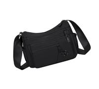 Uqezagpa Stilvolle Damen-Umhängetasche mit vielen Taschen, leicht und geräumig, Schultertasche für den täglichen Gebrauch oder Reisen, große Schulterkapazität, Schwarz