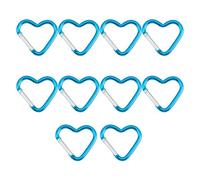 Uqezagpa Tragbarer herzförmiger Karabiner-Schlüsselanhänger, 10 Stück, für Outdoor-Enthusiasten und kreative Halter-Zubehör, tragbarer Schlüsselanhänger, One Size, Wie beschrieben, Wie beschrieben