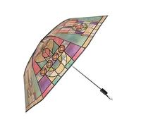 Uqezagpa Transparenter Stockregenschirm, großer, durchsichtiger Blasenregenschirm, Wind- und regendicht, automatischer Öffnungsmechanismus für Hochzeiten